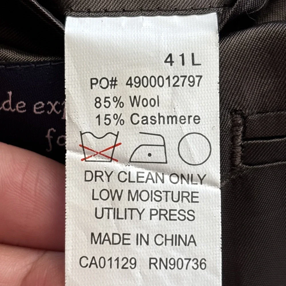 Men's 41L Wool Cashmere Blazer Ralph Lauren For Dillard's 3-Button Geometric